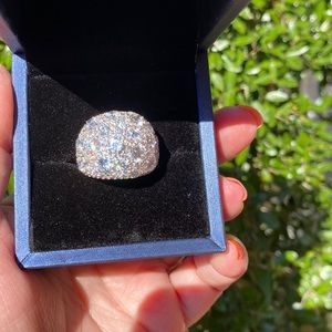 Diamondique cocktail cluster ring sz8